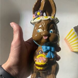 Vintage Ceramic Chocolate Brown Easter Bunny